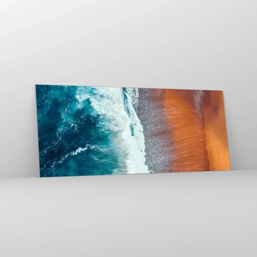 Quadro su vetro - Il tocco dell'oceano - 120x50 cm