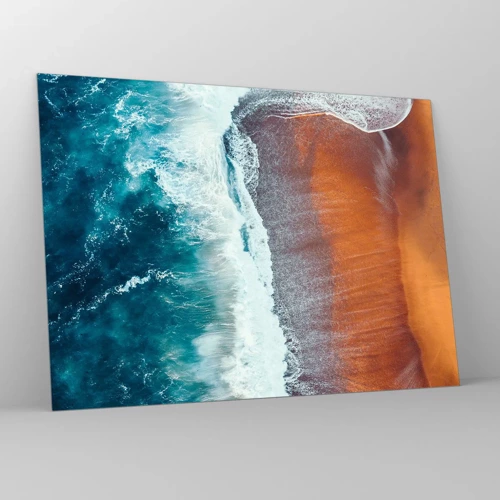 Quadro su vetro - Il tocco dell'oceano - 70x50 cm