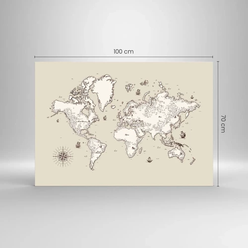 Quadro su vetro - Il viaggio attorno al mondo - 100x70 cm