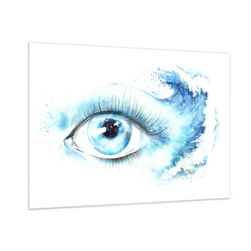 Quadro su vetro - Immergersi nell'azzurro dello sguardo - 100x70 cm