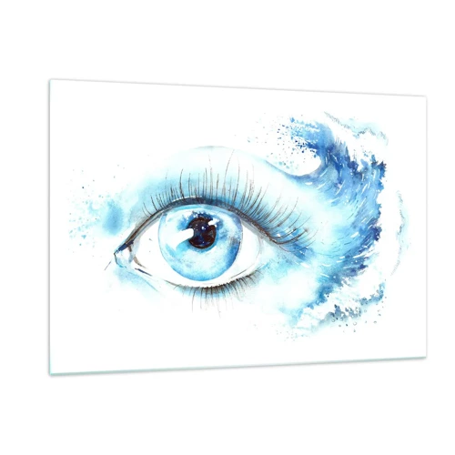 Quadro su vetro - Immergersi nell'azzurro dello sguardo - 120x80 cm