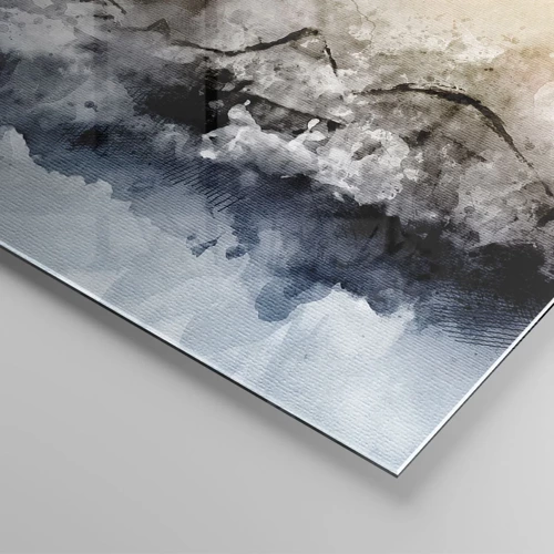 Quadro su vetro - Immersi in una nuvola di nebbia - 90x30 cm