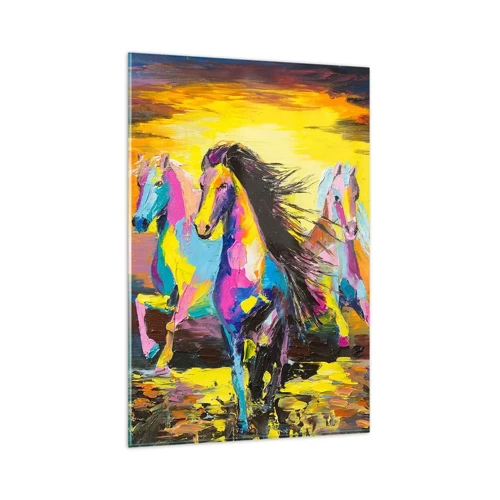 Quadro su vetro - Immersi nell'arcobaleno - 80x120 cm