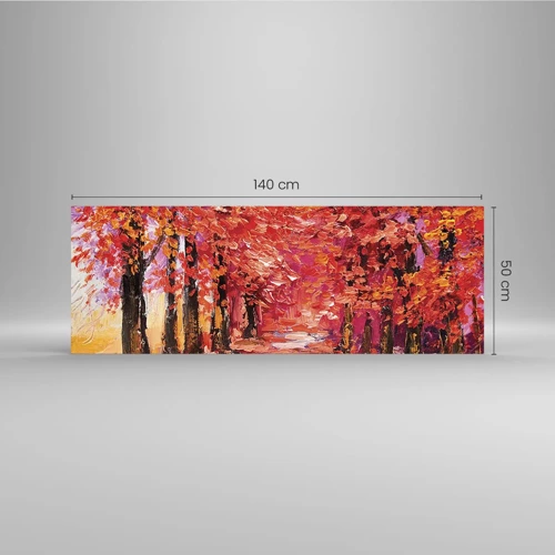 Quadro su vetro - Impressione d'autunno - 140x50 cm