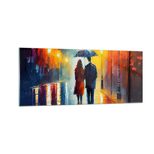 Quadro su vetro - Insieme la notte è colorata - 100x40 cm