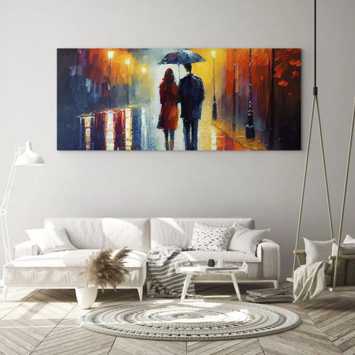 Quadro su vetro - Insieme la notte è colorata - 100x40 cm