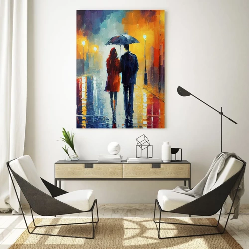 Quadro su vetro - Insieme la notte è colorata - 50x70 cm