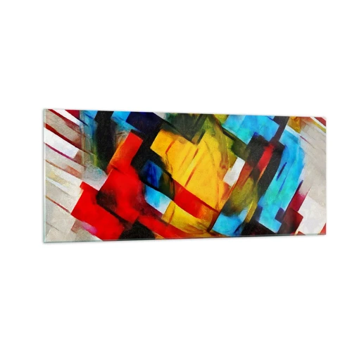 Quadro su vetro - Intreccio multicolore - 100x40 cm