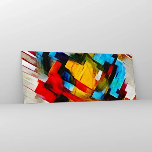 Quadro su vetro - Intreccio multicolore - 100x40 cm