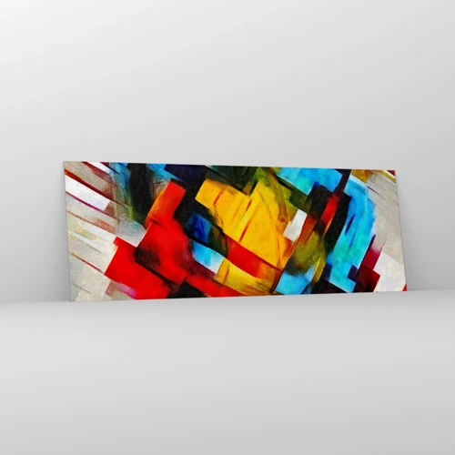 Quadro su vetro - Intreccio multicolore - 140x50 cm