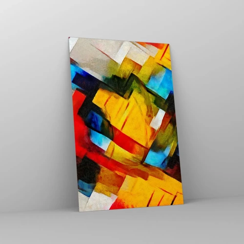 Quadro su vetro - Intreccio multicolore - 80x120 cm