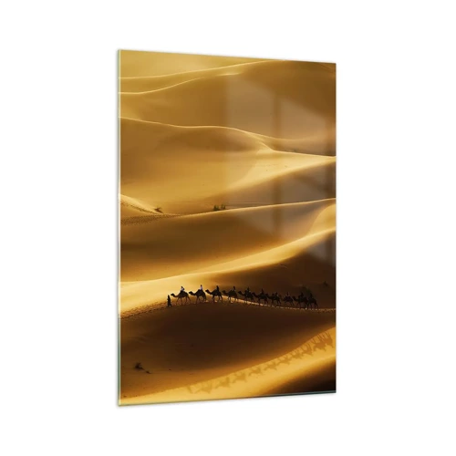 Quadro su vetro - La carovana sulle onde del deserto - 70x100 cm