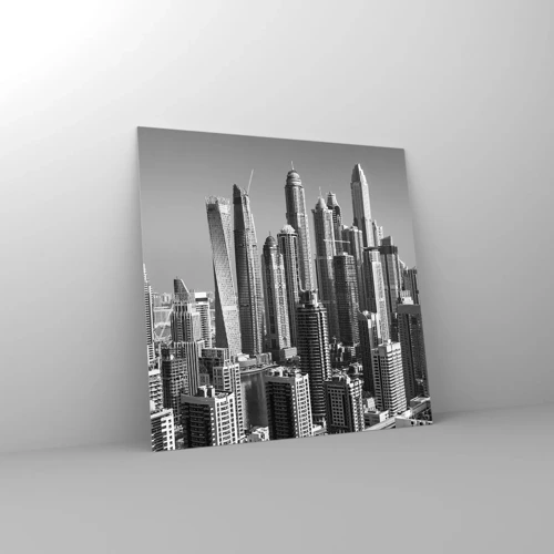 Quadro su vetro - La città sul deserto - 30x30 cm