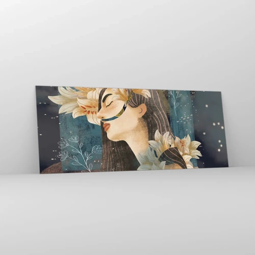 Quadro su vetro - La favola della principessa con i gigli - 100x40 cm