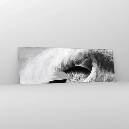 Quadro su vetro - La furia dell'oceano - 90x30 cm