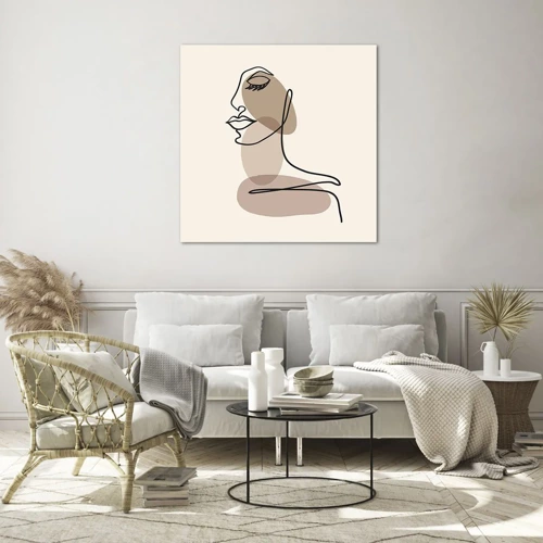 Quadro su vetro - La linea sicura della bellezza - 70x70 cm