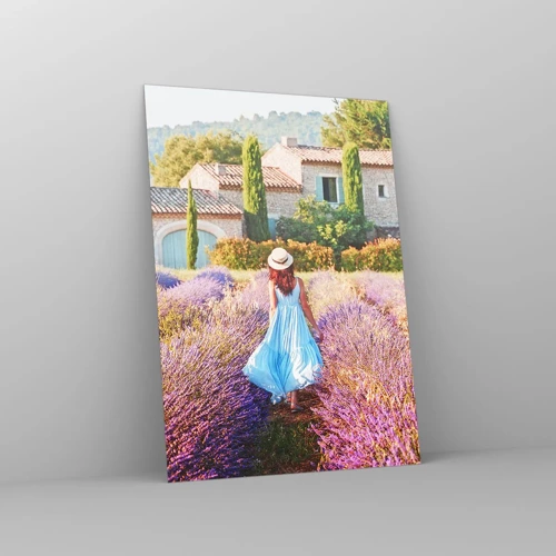 Quadro su vetro - La ragazza nella lavanda - 50x70 cm