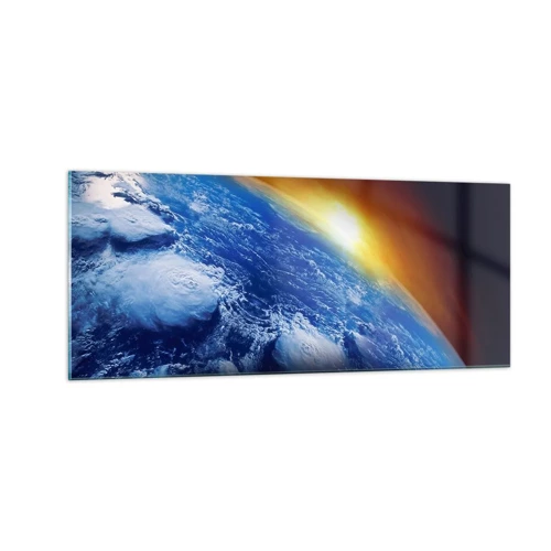 Quadro su vetro - L'alba sul pianeta azzurro - 100x40 cm