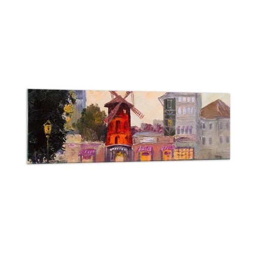 Quadro su vetro - Le icone di Parigi: il Moulin Rouge - 160x50 cm