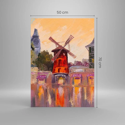 Quadro su vetro - Le icone di Parigi: il Moulin Rouge - 50x70 cm