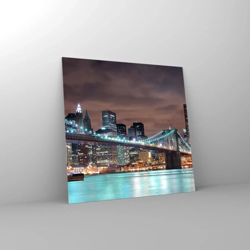 Quadro su vetro - Le luci della grande città - 30x30 cm