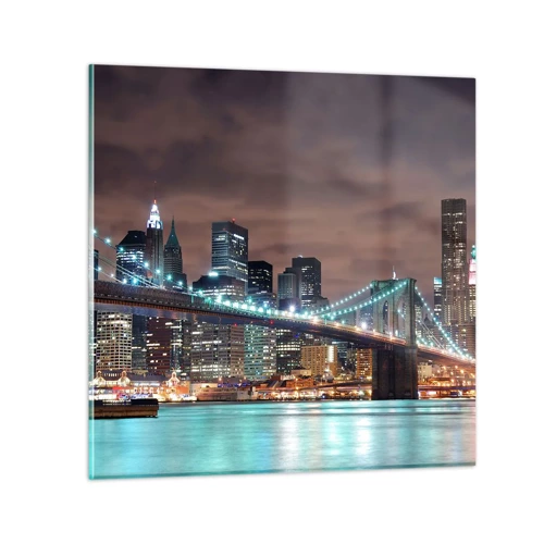 Quadro su vetro - Le luci della grande città - 60x60 cm