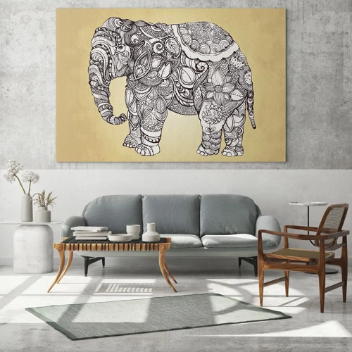 Quadro su vetro - L'elefante nascosto - 70x50 cm