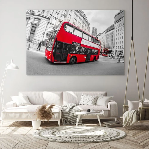 Quadro su vetro - Londra tradizionalmente: by bus - 70x50 cm