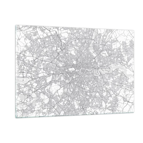 Quadro su vetro - Mappa del labirinto di Londra - 120x80 cm