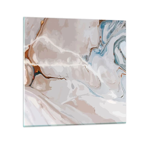 Quadro su vetro - Meandri blu sotto il bianco - 70x70 cm
