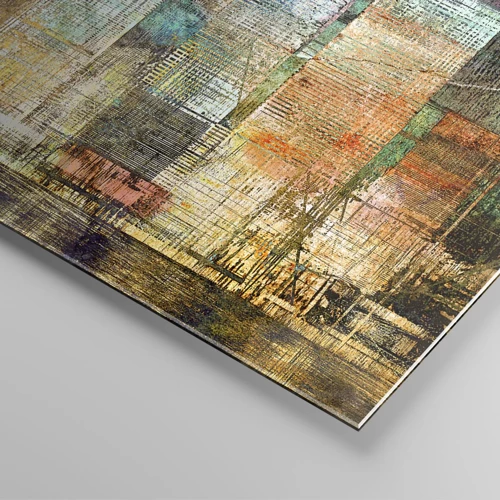 Quadro su vetro - Metropoli nel sole - 140x50 cm