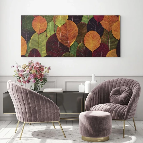 Quadro su vetro - Mosaico autunnale - 100x40 cm