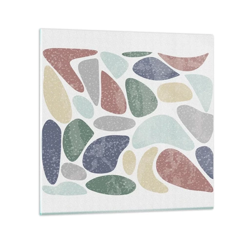 Quadro su vetro - Mosaico di colori incipriati - 70x70 cm