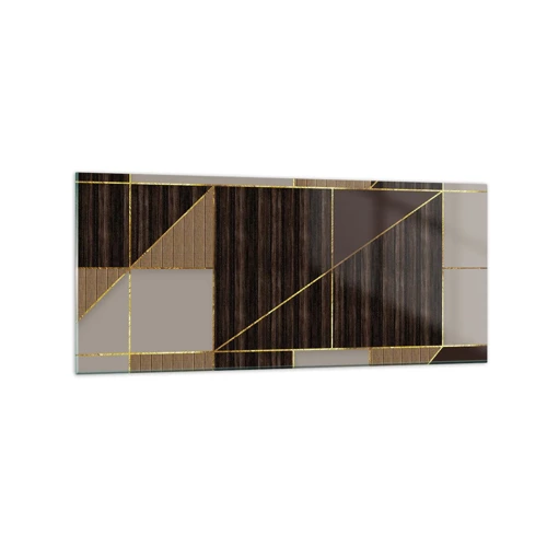 Quadro su vetro - Mosaico di marrone e oro - 120x50 cm