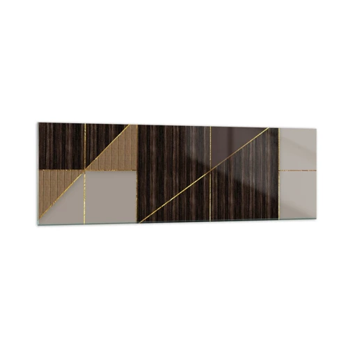 Quadro su vetro - Mosaico di marrone e oro - 160x50 cm