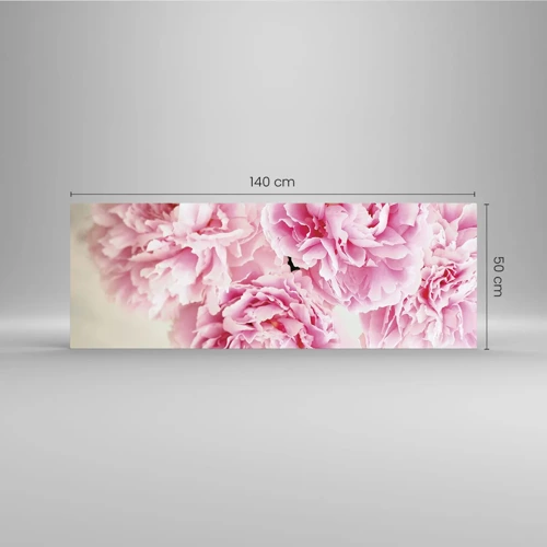 Quadro su vetro - Nel fasto rosa - 140x50 cm