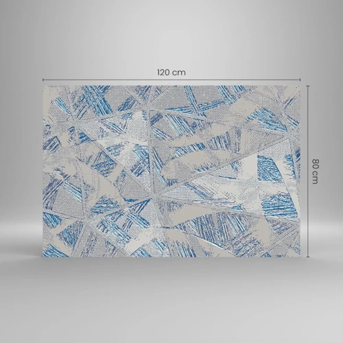 Quadro su vetro - Nel labirinto grigioblu - 120x80 cm