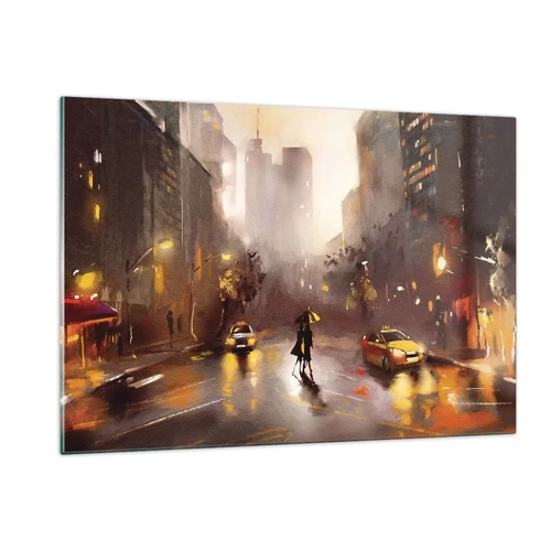 Quadro su vetro - Nelle luci di New York - 120x80 cm