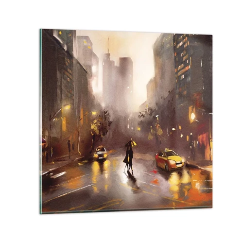 Quadro su vetro - Nelle luci di New York - 50x50 cm