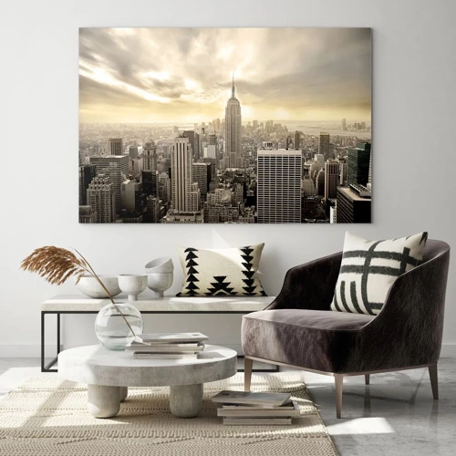 Quadro su vetro - New York in grigio - 70x50 cm