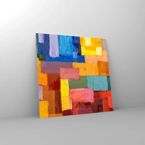 Quadro su vetro - Ognuno diverso, tutti colorati - 40x40 cm