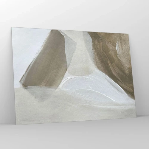 Quadro su vetro - Onda di bianco - 100x70 cm