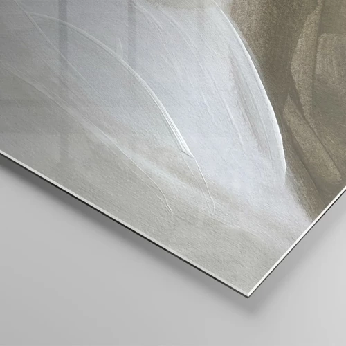 Quadro su vetro - Onda di bianco - 100x70 cm