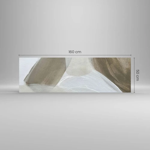 Quadro su vetro - Onda di bianco - 160x50 cm