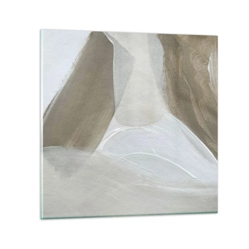Quadro su vetro - Onda di bianco - 30x30 cm