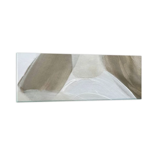 Quadro su vetro - Onda di bianco - 90x30 cm