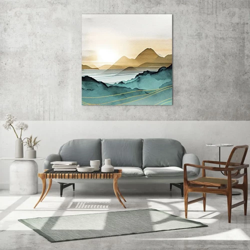 Quadro su vetro - Paesaggio ai confini dell'astrazione - 70x70 cm