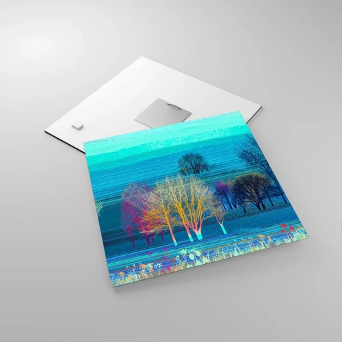 Quadro su vetro - Paesaggio pettinato - 30x30 cm