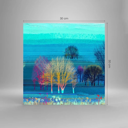 Quadro su vetro - Paesaggio pettinato - 30x30 cm