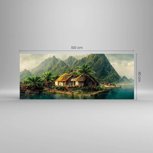 Quadro su vetro - Paradiso tropicale - 100x40 cm